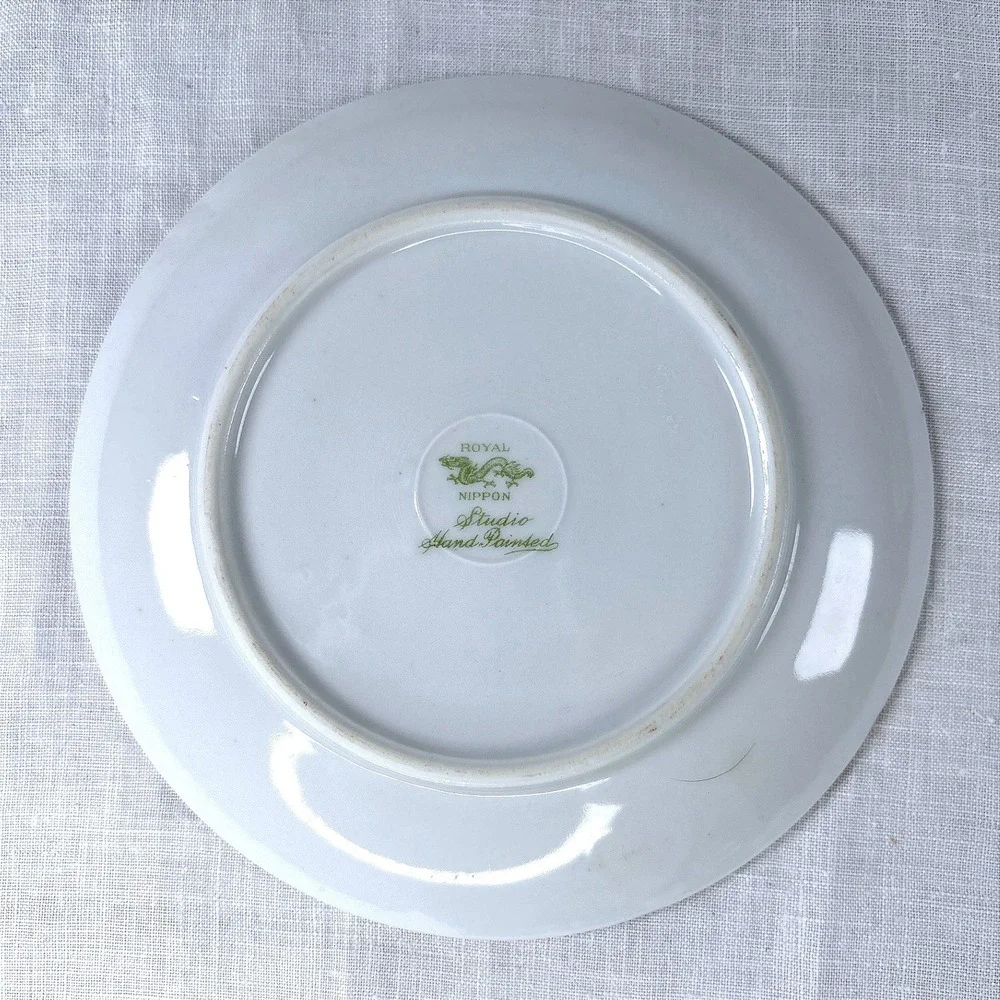 Vintage Royal Nippon Hand Painted Floral Porcelain Plates Set of 3 Japan